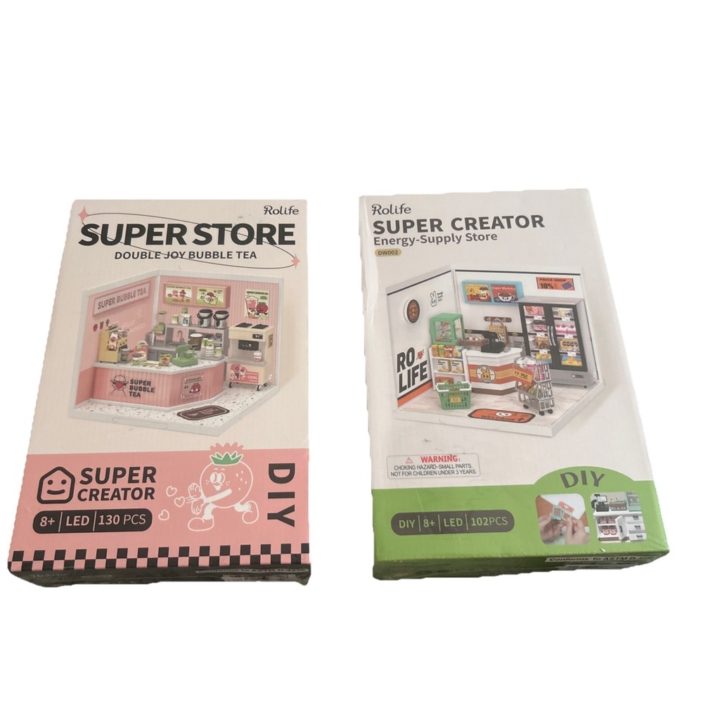 Set Of 2 Rolife Super Creator Double Joy Bubble Tea And Energy-supply Store